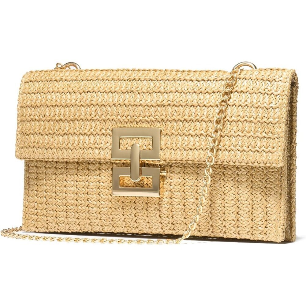 Sweetv Chunli Straw Purse Woven Beach Bag Summer Boho Crossbody Bag Women - Picture 1 of 6